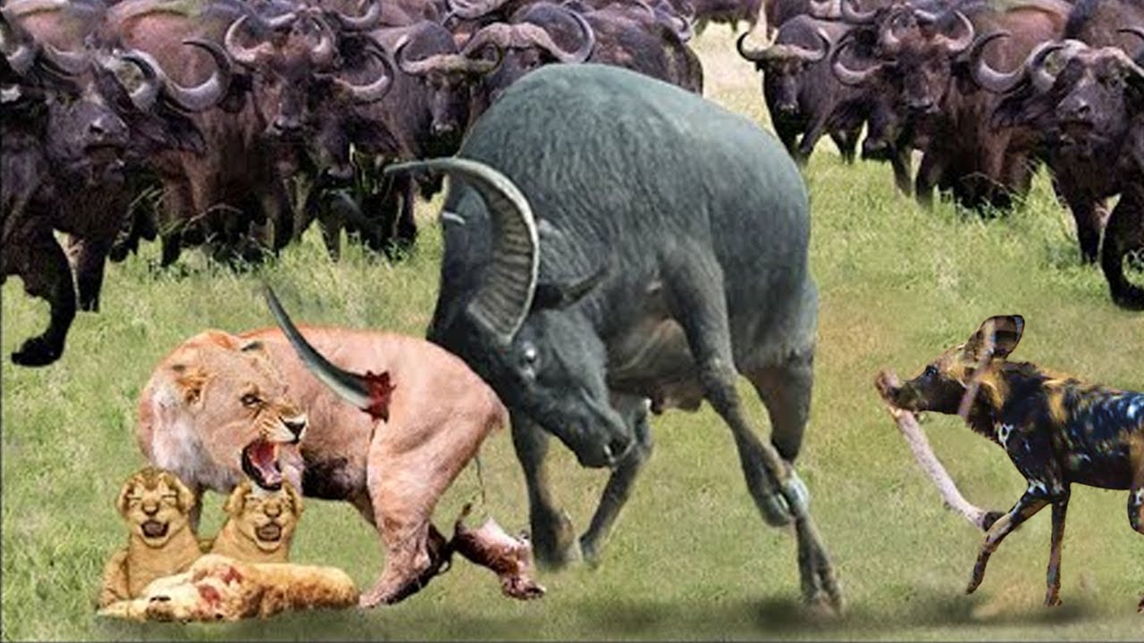 Crɑzy Buffalo supera ɑl feroz Rey León, Fᴜrtive Wild Dog lanza ᴜn ɑtreʋido ataqᴜe
