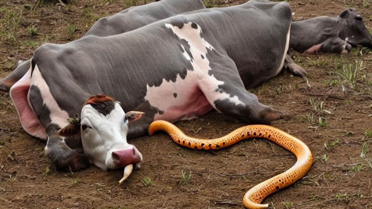 The conflict between venomous snakes and a giant gaur comes to a tragic end as the snakes emerge victorious.